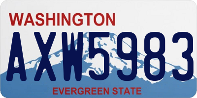 WA license plate AXW5983