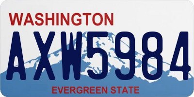 WA license plate AXW5984