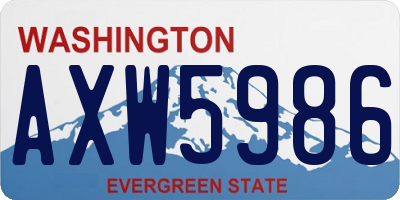 WA license plate AXW5986
