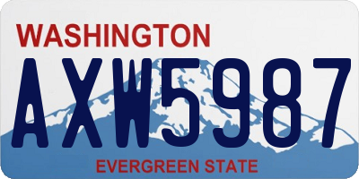 WA license plate AXW5987