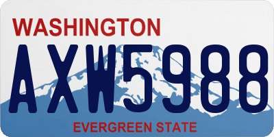 WA license plate AXW5988