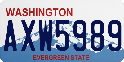 WA license plate AXW5989