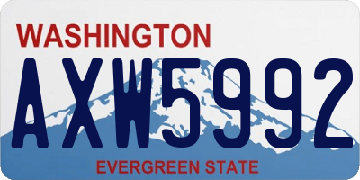 WA license plate AXW5992