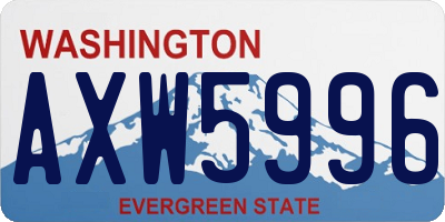 WA license plate AXW5996