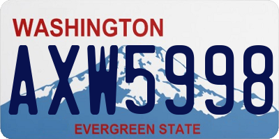 WA license plate AXW5998