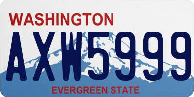 WA license plate AXW5999