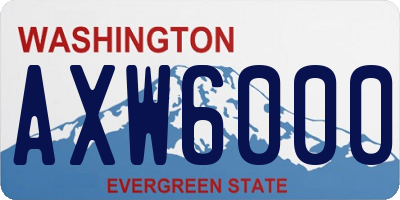 WA license plate AXW6000
