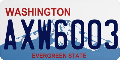 WA license plate AXW6003