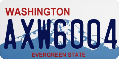 WA license plate AXW6004