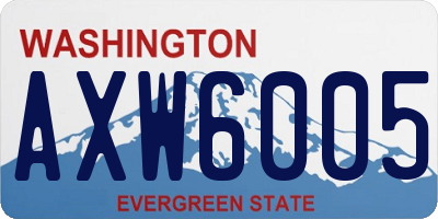 WA license plate AXW6005