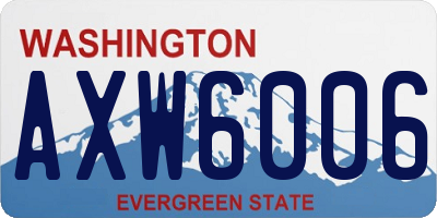 WA license plate AXW6006