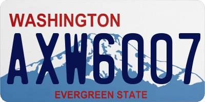 WA license plate AXW6007