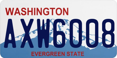 WA license plate AXW6008