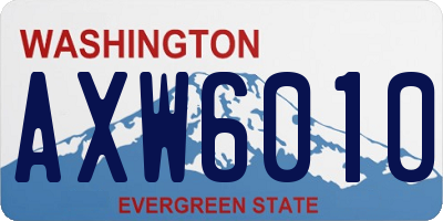 WA license plate AXW6010