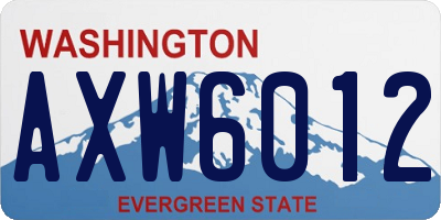 WA license plate AXW6012