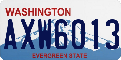 WA license plate AXW6013