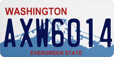 WA license plate AXW6014