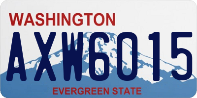 WA license plate AXW6015