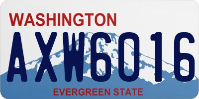 WA license plate AXW6016