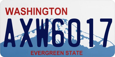 WA license plate AXW6017