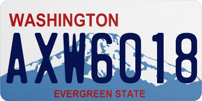 WA license plate AXW6018