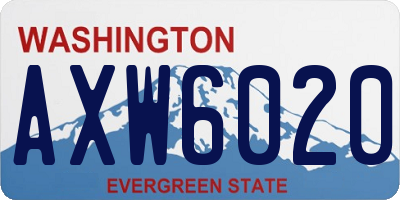 WA license plate AXW6020