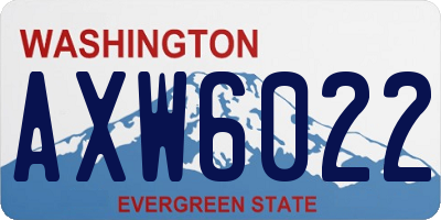 WA license plate AXW6022