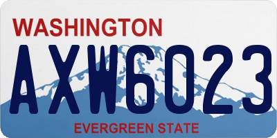 WA license plate AXW6023