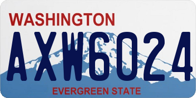 WA license plate AXW6024