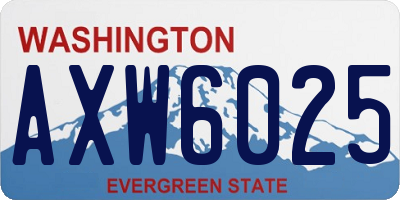 WA license plate AXW6025