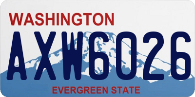 WA license plate AXW6026