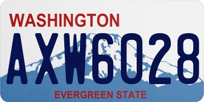 WA license plate AXW6028