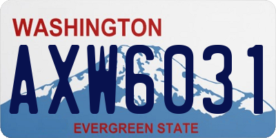 WA license plate AXW6031
