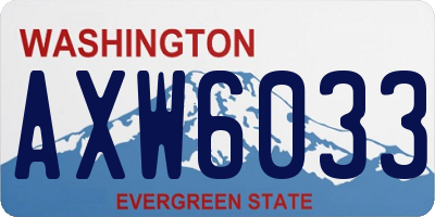WA license plate AXW6033