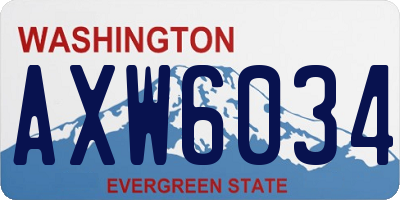 WA license plate AXW6034