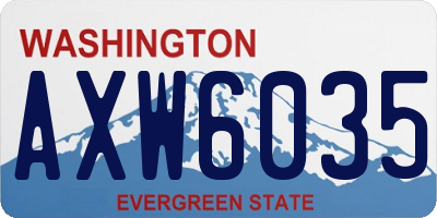 WA license plate AXW6035
