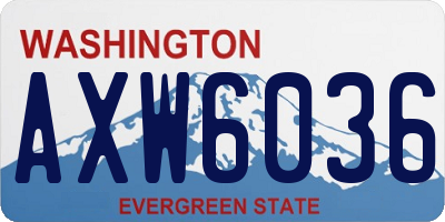 WA license plate AXW6036