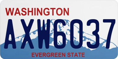 WA license plate AXW6037