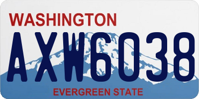 WA license plate AXW6038