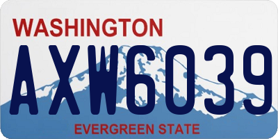 WA license plate AXW6039