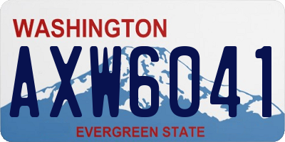WA license plate AXW6041