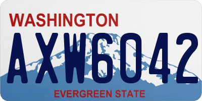 WA license plate AXW6042