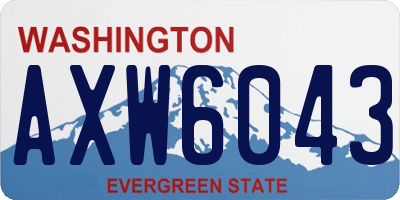 WA license plate AXW6043