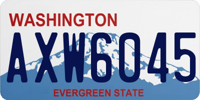 WA license plate AXW6045