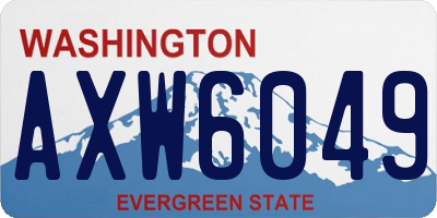 WA license plate AXW6049