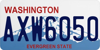 WA license plate AXW6050