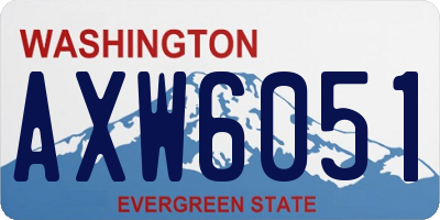 WA license plate AXW6051