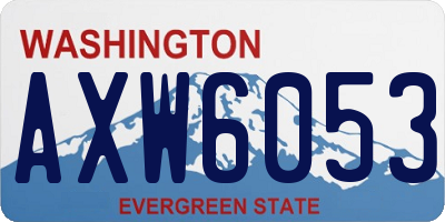 WA license plate AXW6053