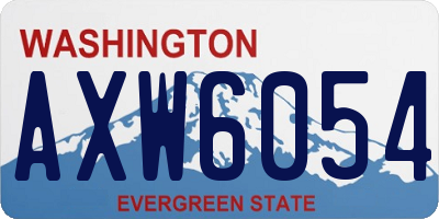 WA license plate AXW6054