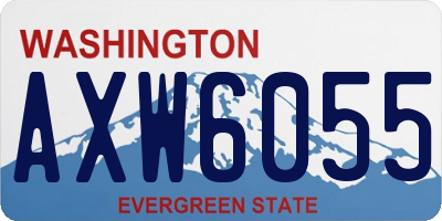 WA license plate AXW6055